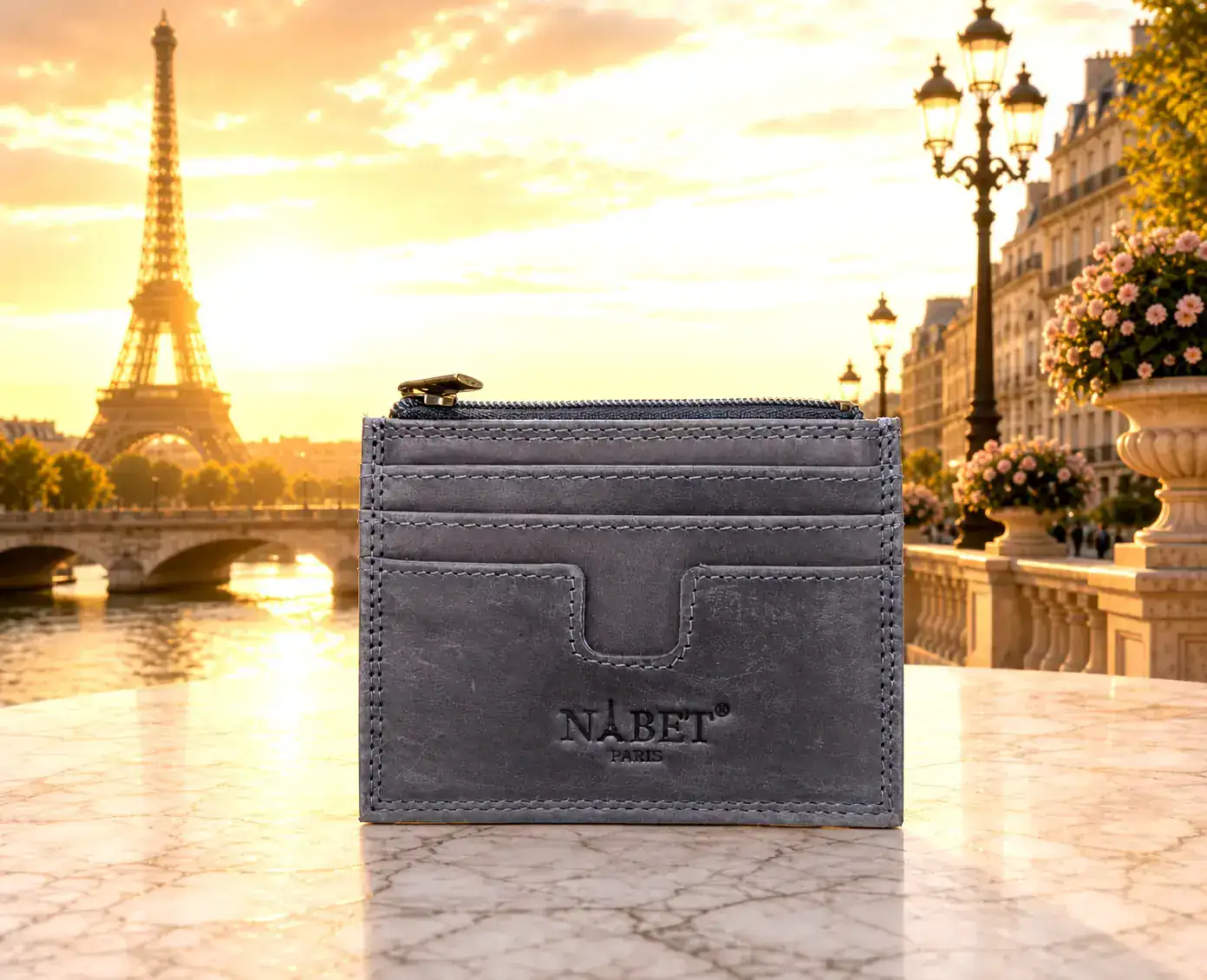 מחזיק כרטיסים יוקרתי מעור אמיתי RFID – Nabet Paris - כחול 3