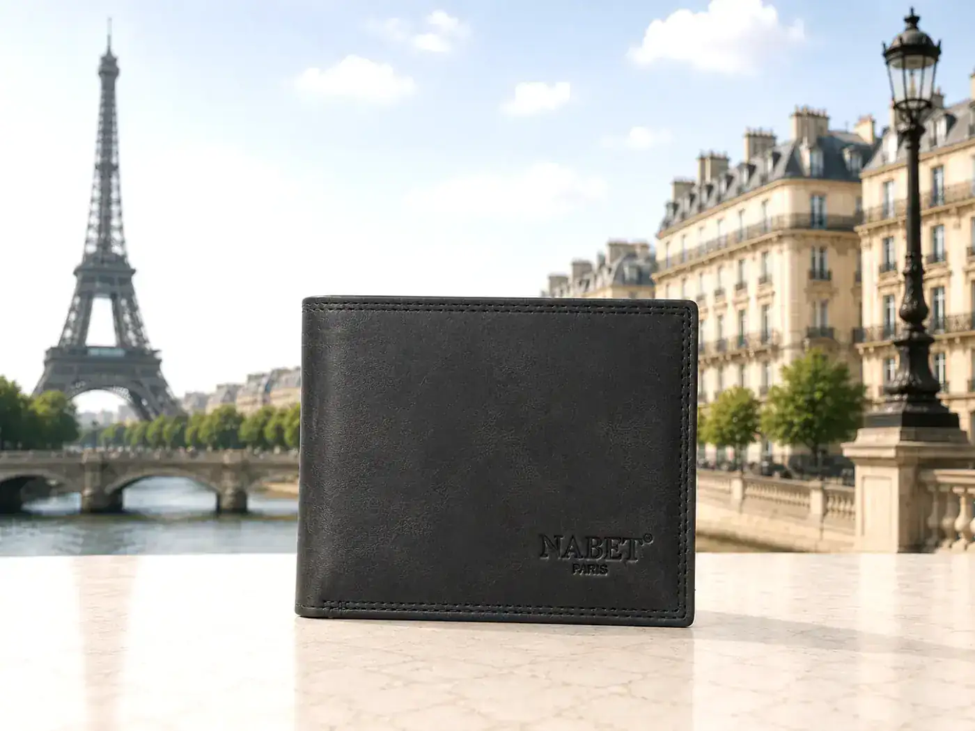 ארנק עור שחור NABET PARIS – קומפקטי, חזק ויוקרתי - שחור - גדול