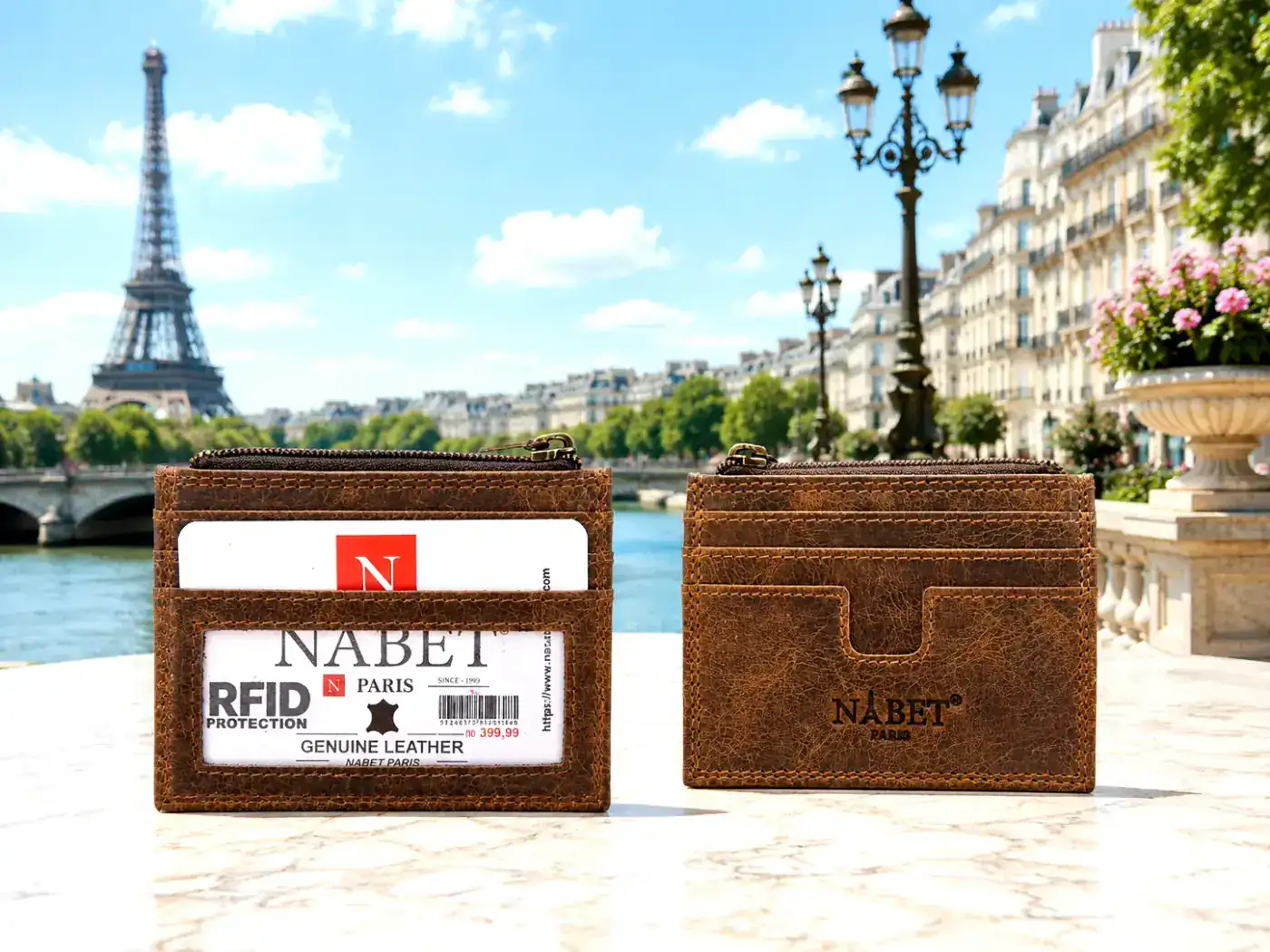 מחזיק כרטיסים יוקרתי מעור אמיתי RFID – Nabet Paris - כמל