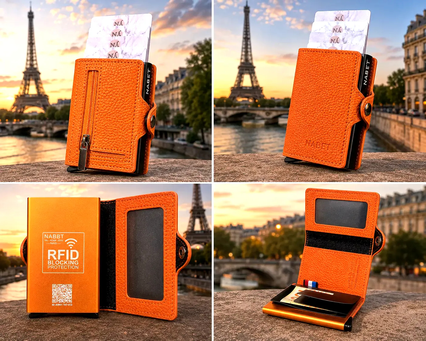 ארנק כרטיסים מעור אמיתי עם שליפה מהירה RFID – NABET PARIS
