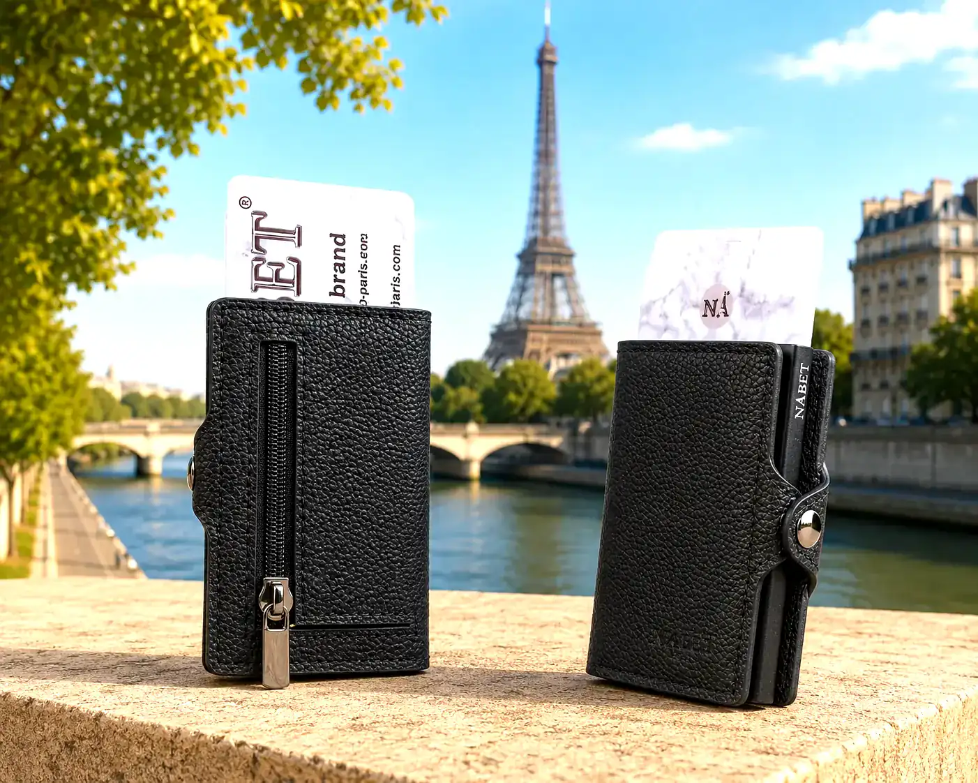 ארנק כרטיסים מעור אמיתי עם שליפה מהירה RFID – NABET PARIS שחור - שחור