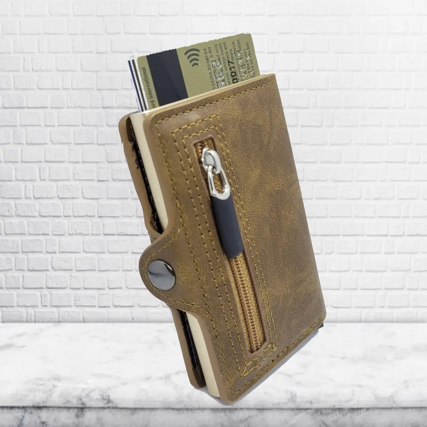 ארנק RFID SLIM חום בהיר 2